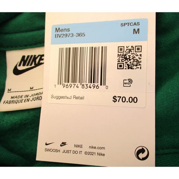 New NIKE Sportswear Club Fleece Men's Graphic Pullover Hoodie Green Men M - Picture 8 of 12